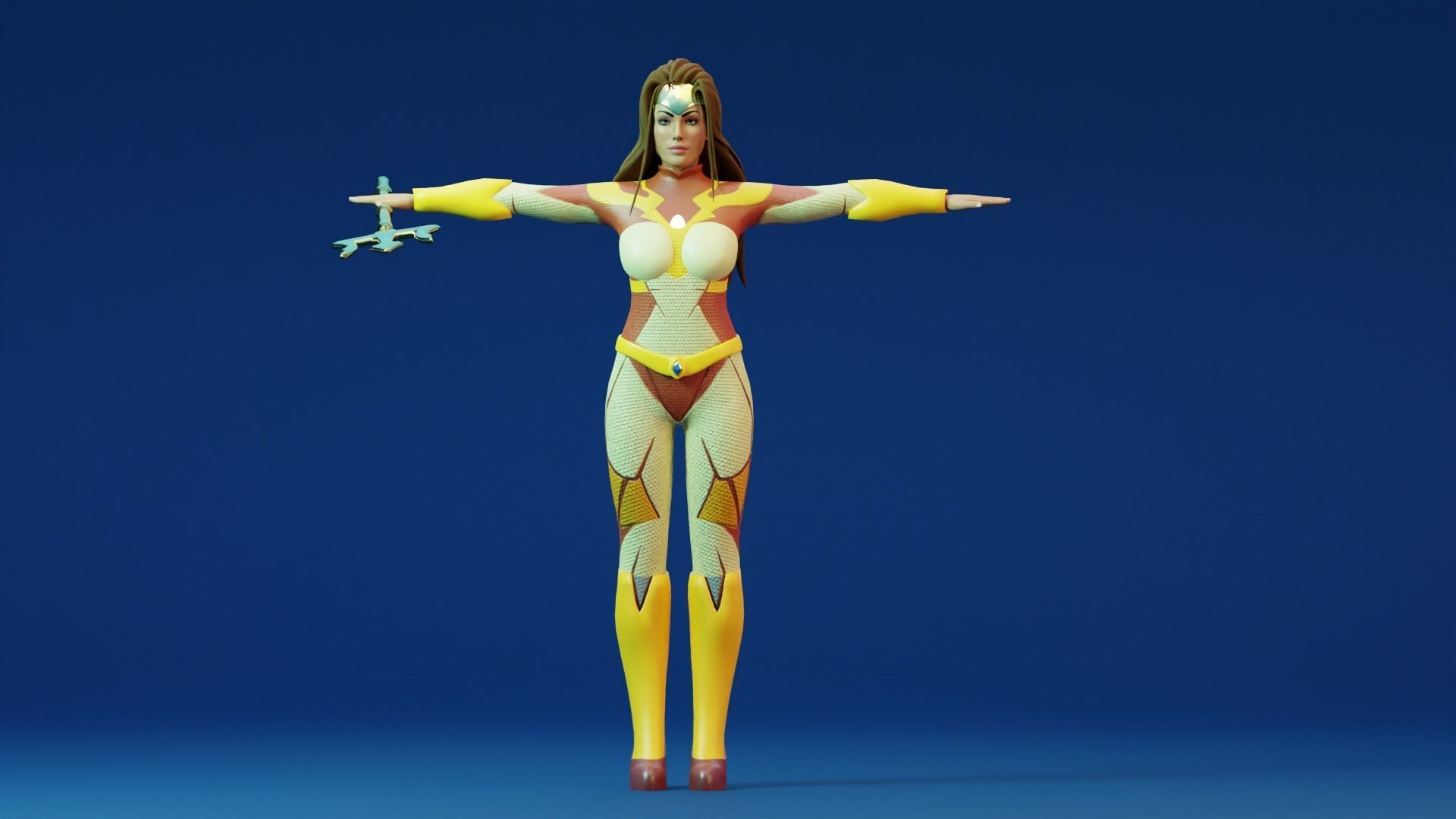 Sci-fi girl - Rigged  Low-poly 3D model_21