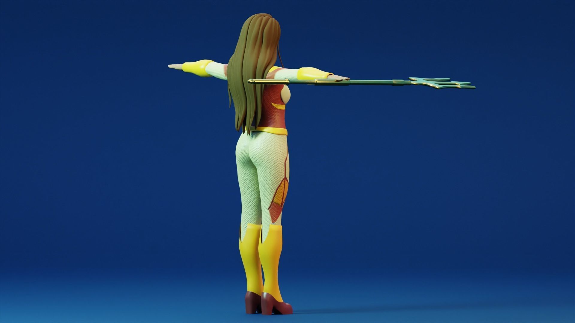 Sci-fi girl - Rigged  Low-poly 3D model_17