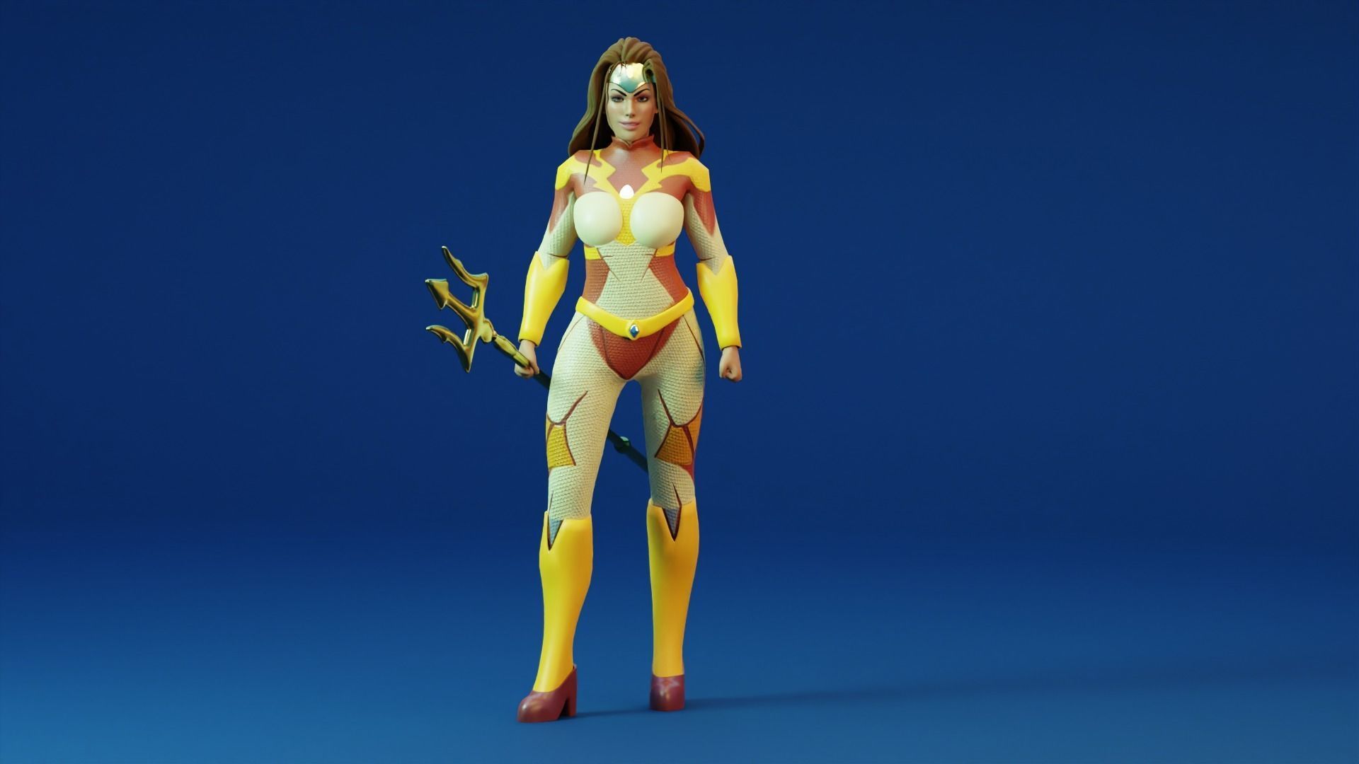 Sci-fi girl - Rigged  Low-poly 3D model_3