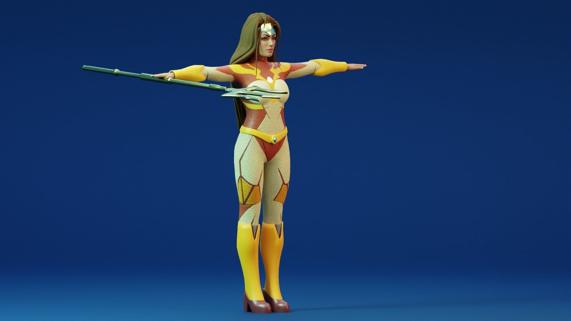 Sci-fi girl - Rigged  Low-poly 3D model_12