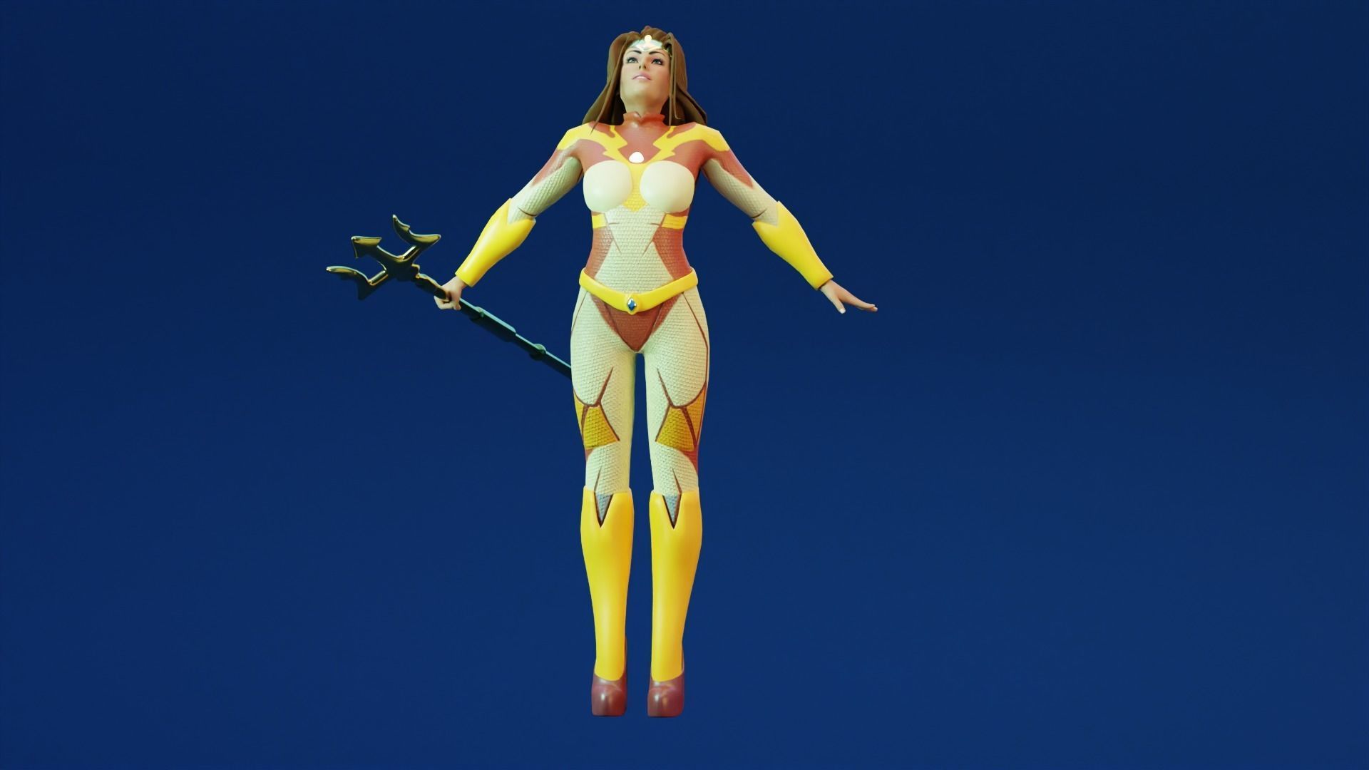 Sci-fi girl - Rigged  Low-poly 3D model_20