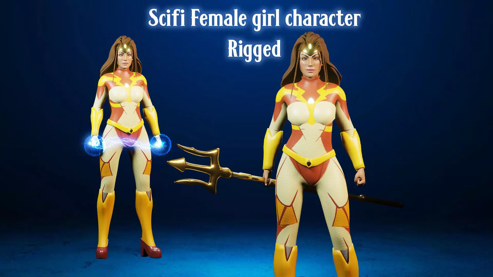 Sci-fi girl - Rigged  Low-poly 3D model_0