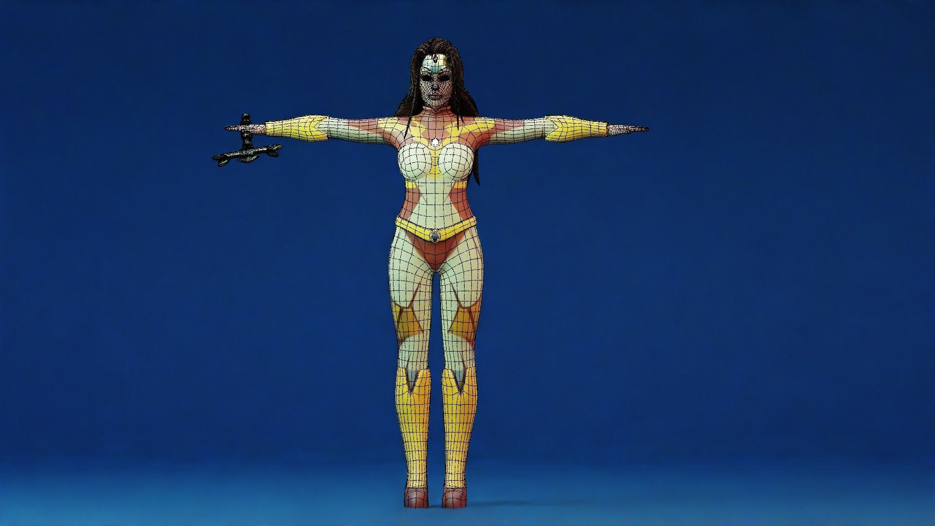 Sci-fi girl - Rigged  Low-poly 3D model_9