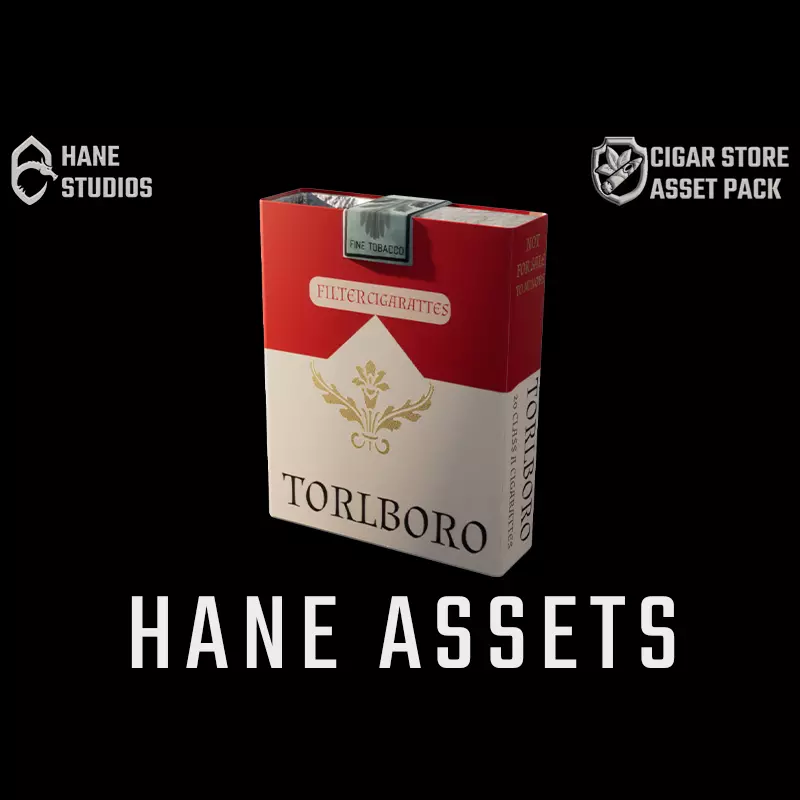 Cigarette Package - Box - Marlboro Inspired Low-poly 3D model