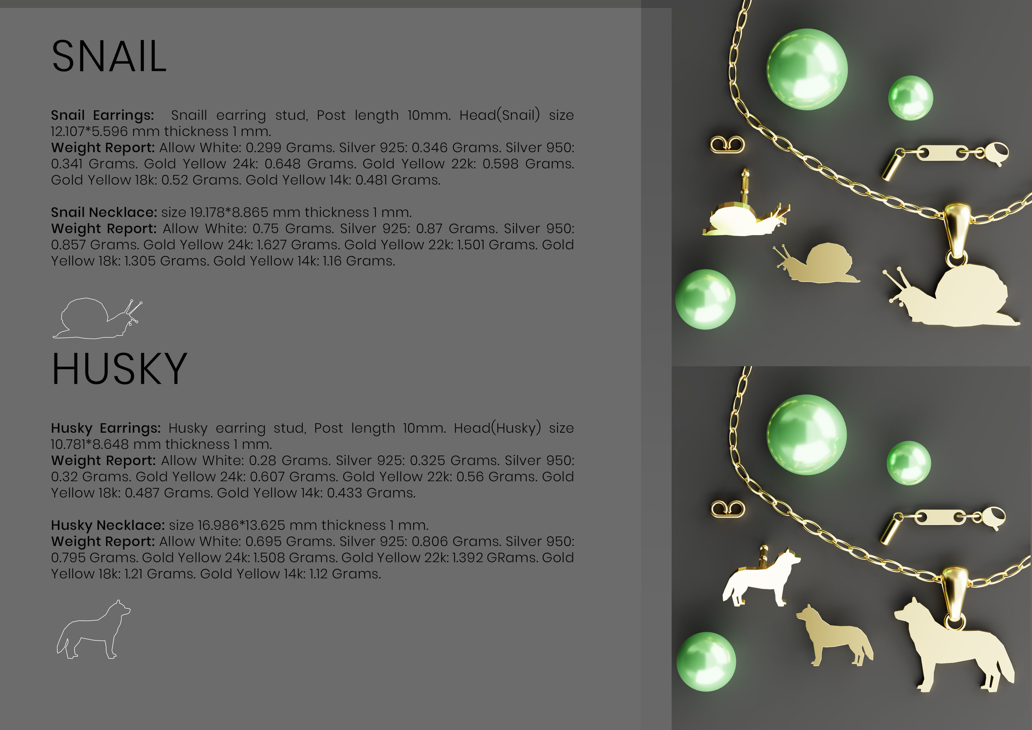 Pak of Animal Earrings Stud 3D print model_20