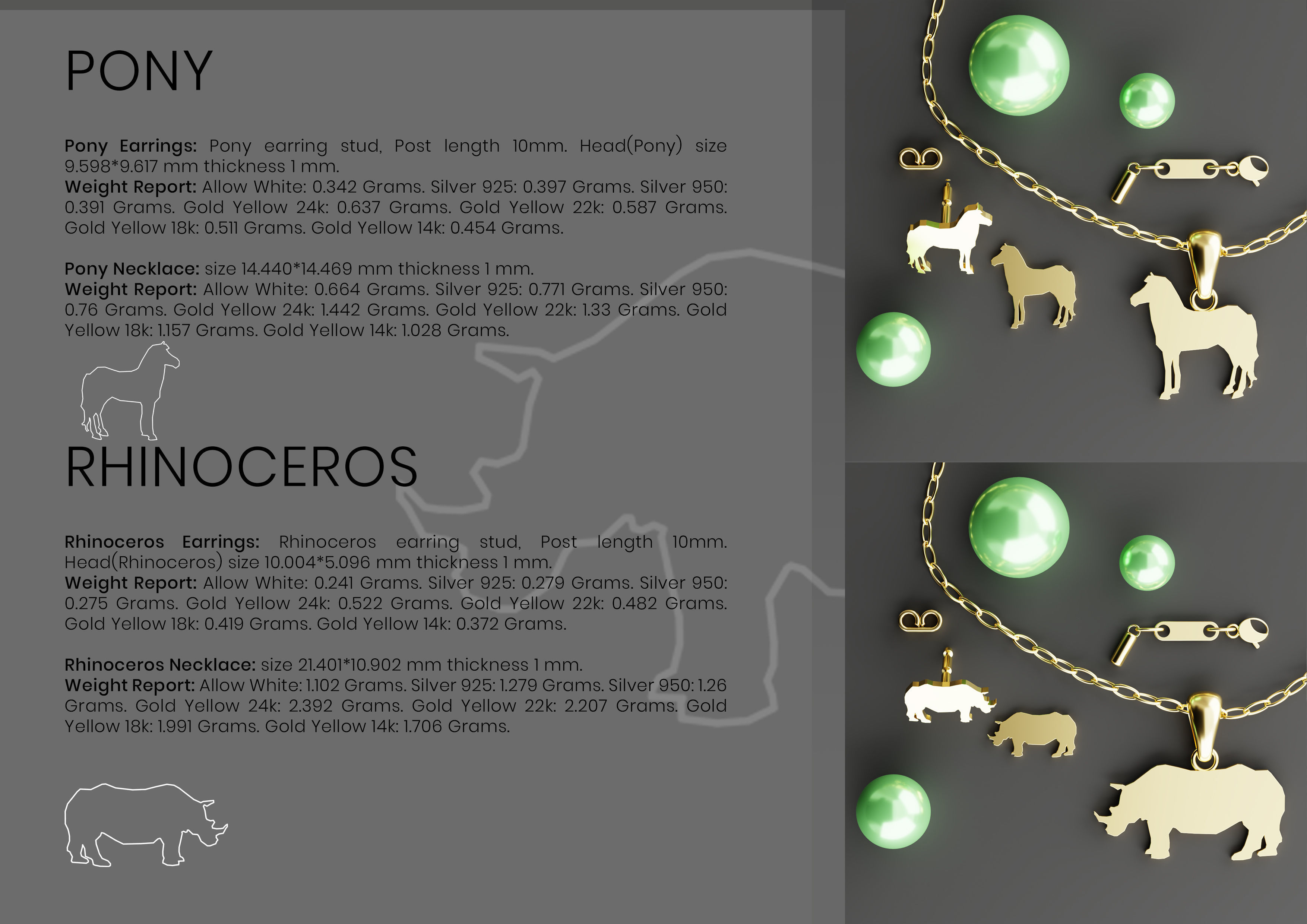 Pak of Animal Earrings Stud 3D print model_14