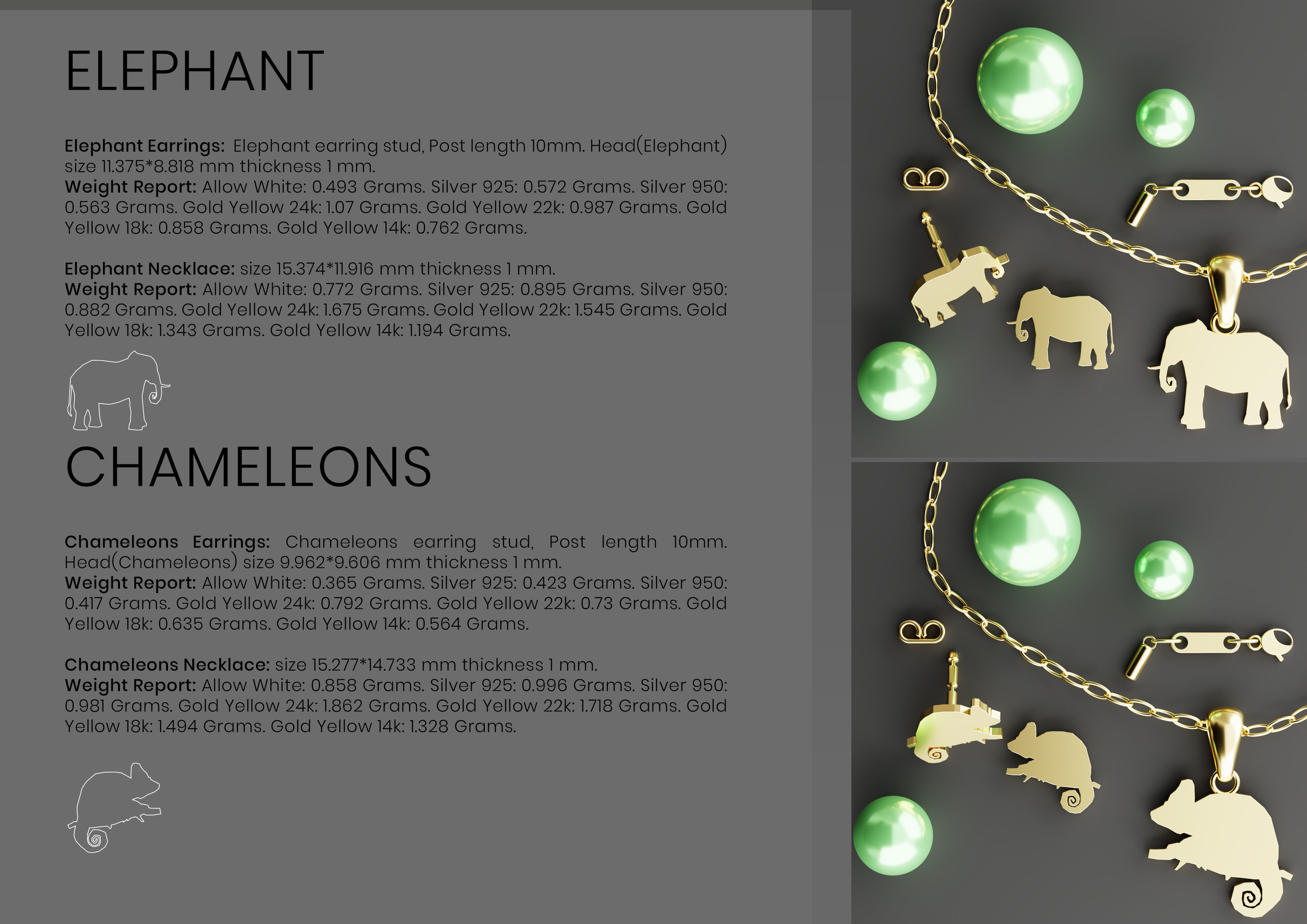 Pak of Animal Earrings Stud 3D print model_3