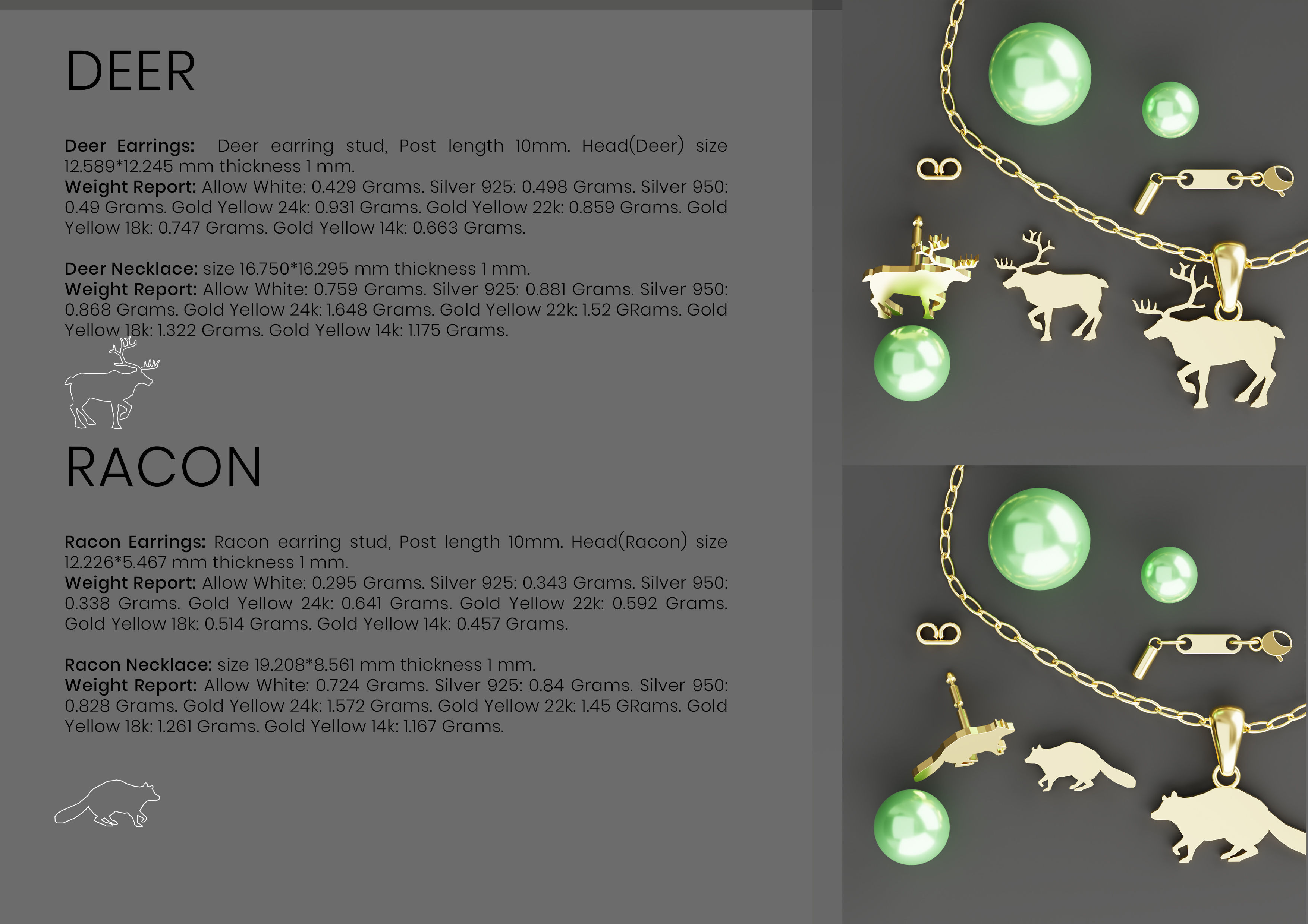Pak of Animal Earrings Stud 3D print model_18