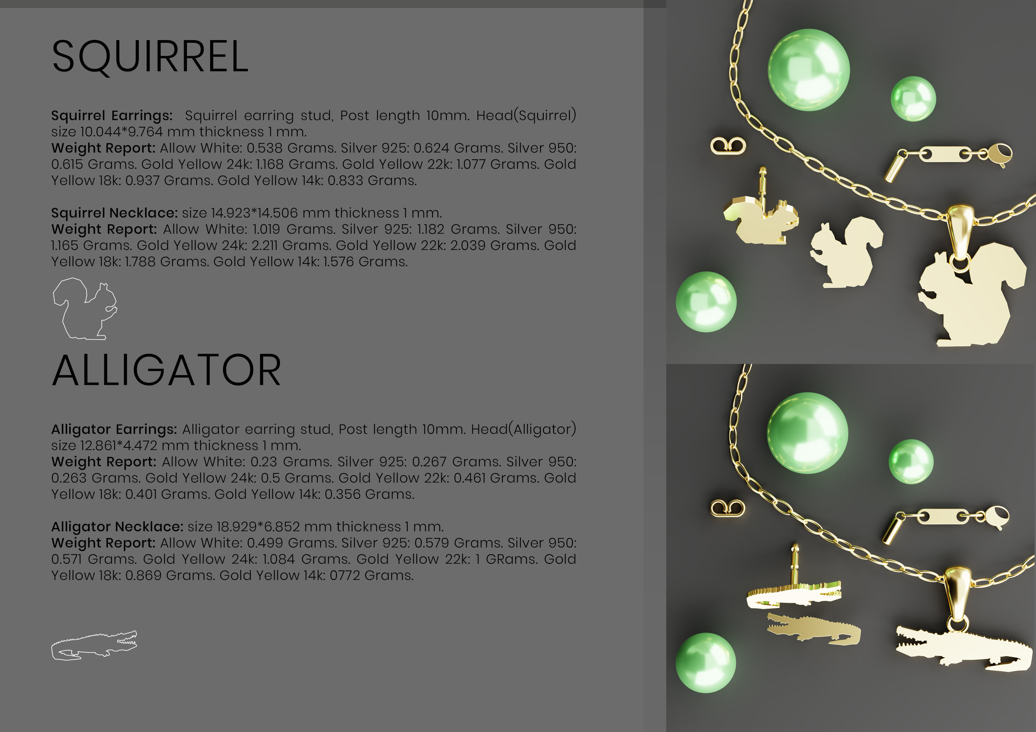 Pak of Animal Earrings Stud 3D print model_19