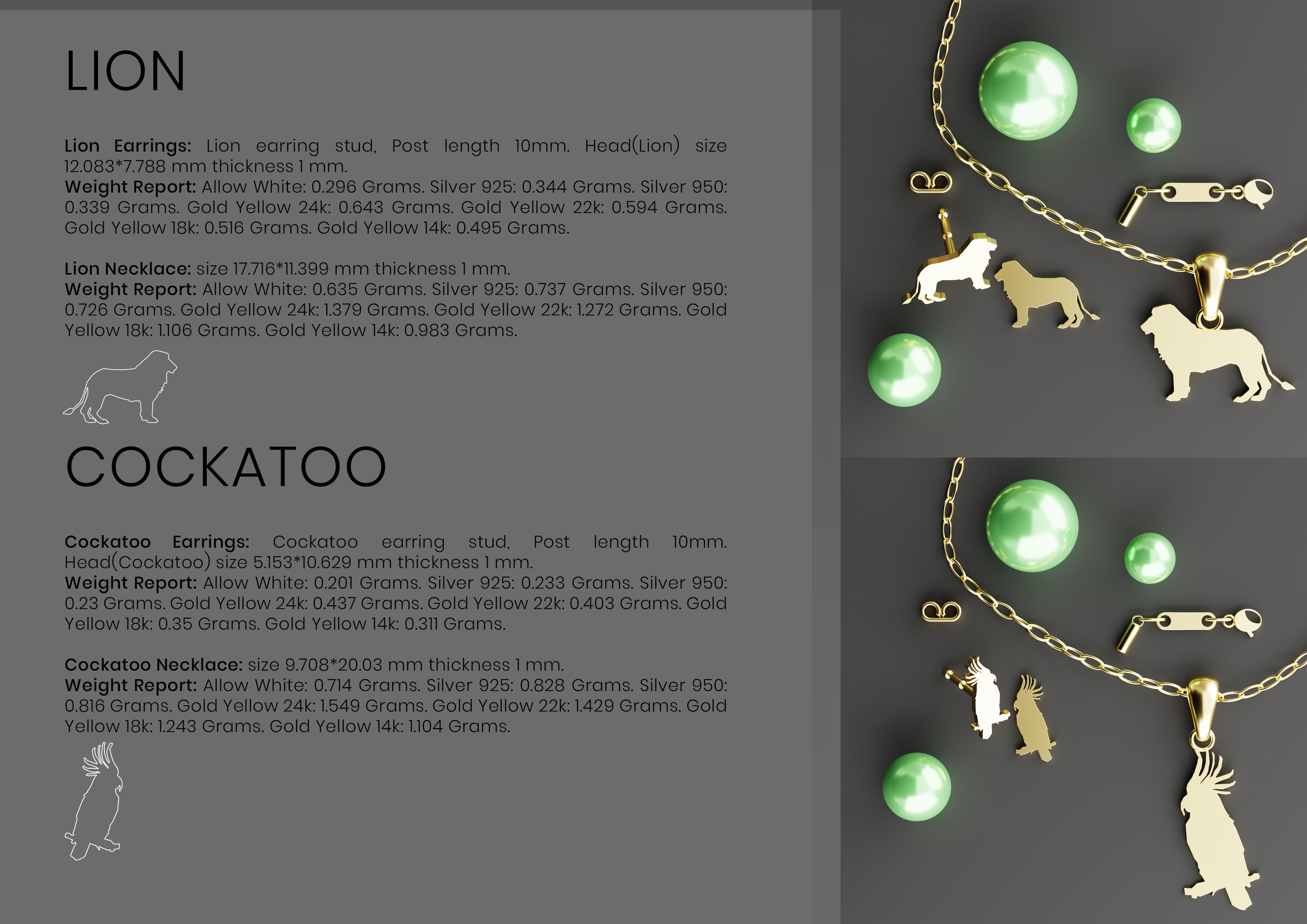 Pak of Animal Earrings Stud 3D print model_8