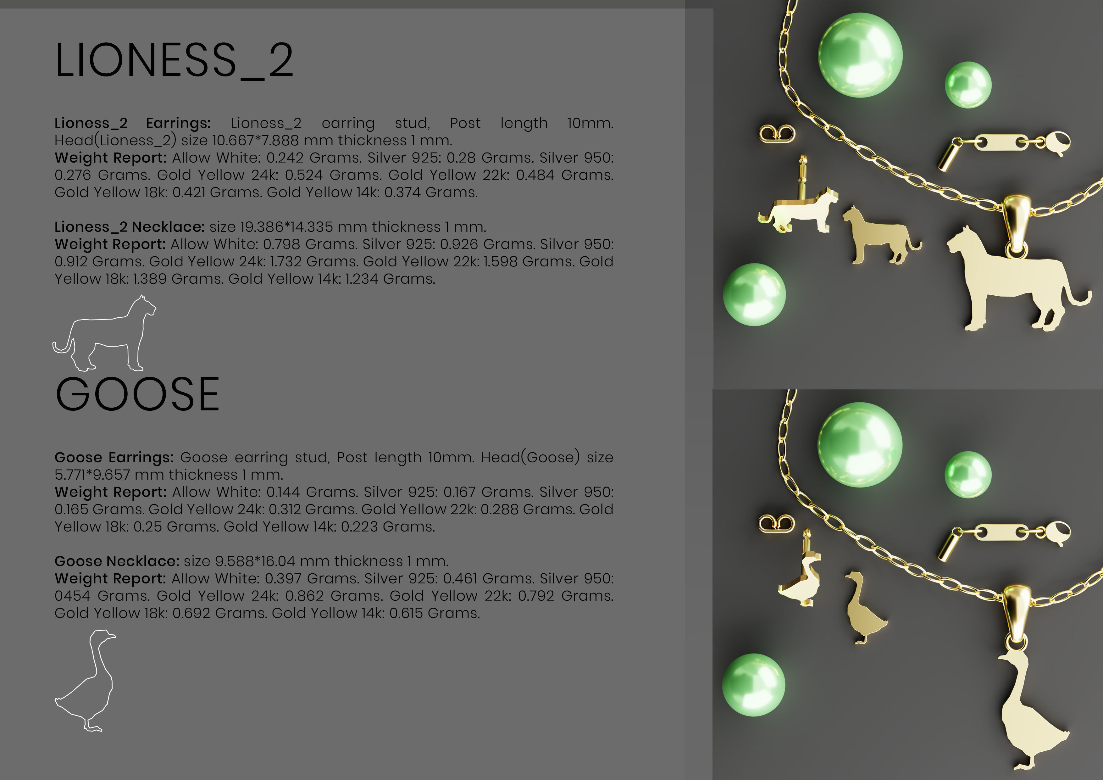 Pak of Animal Earrings Stud 3D print model_15