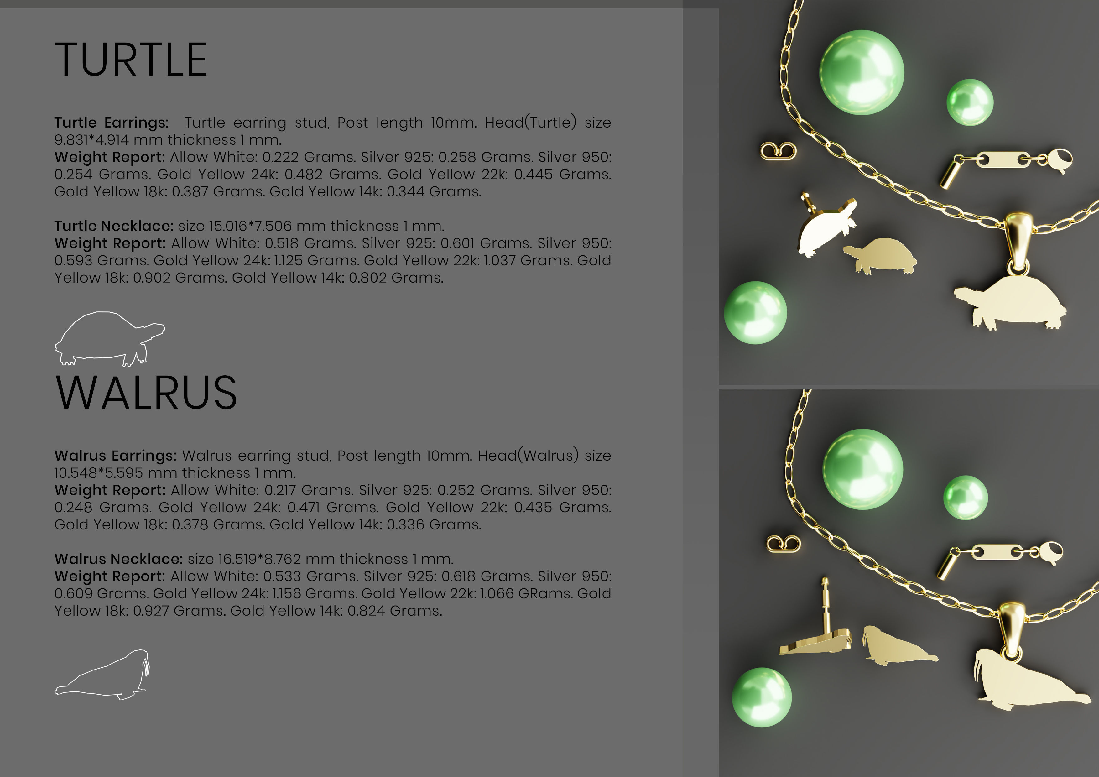 Pak of Animal Earrings Stud 3D print model_22