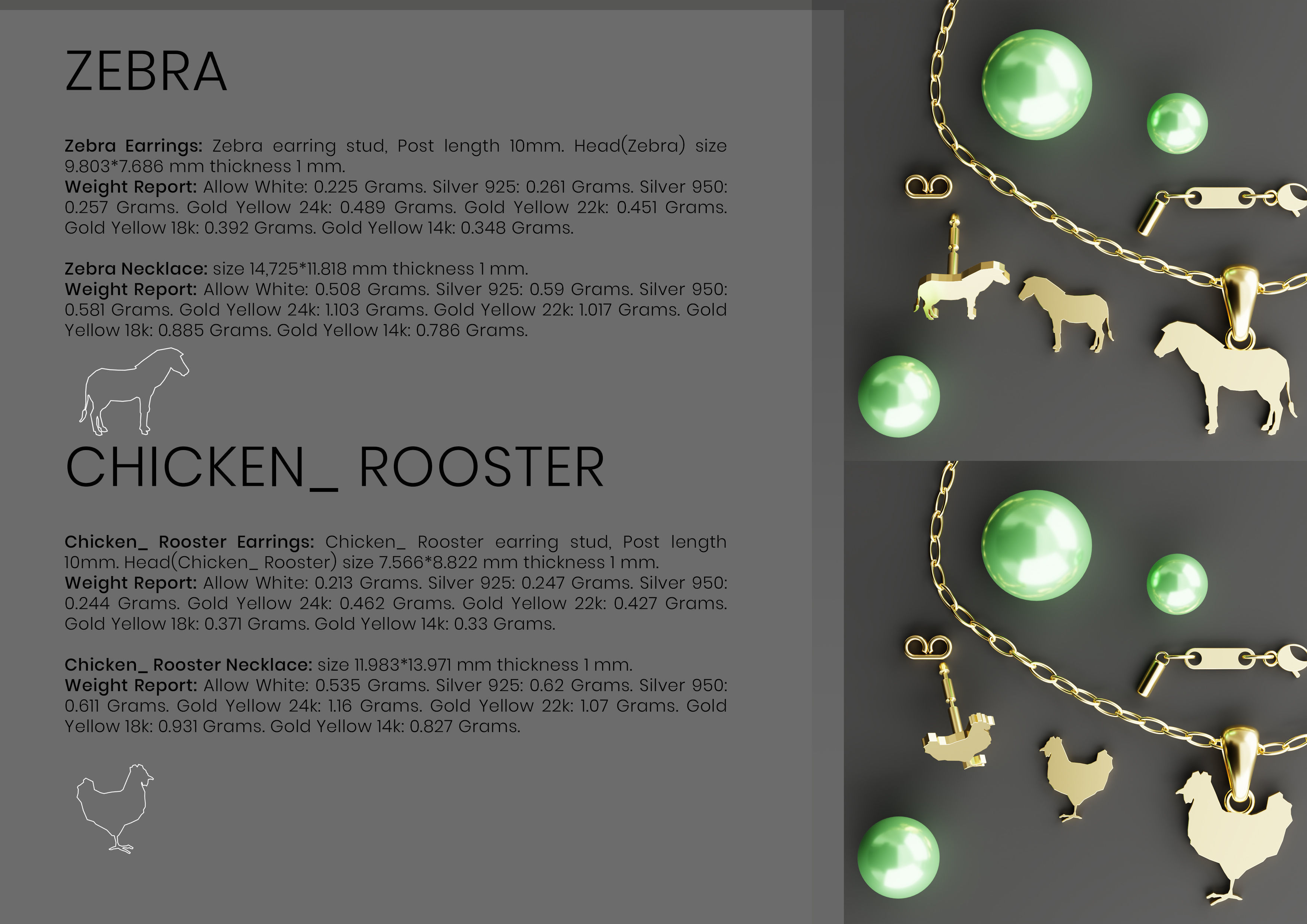 Pak of Animal Earrings Stud 3D print model_12
