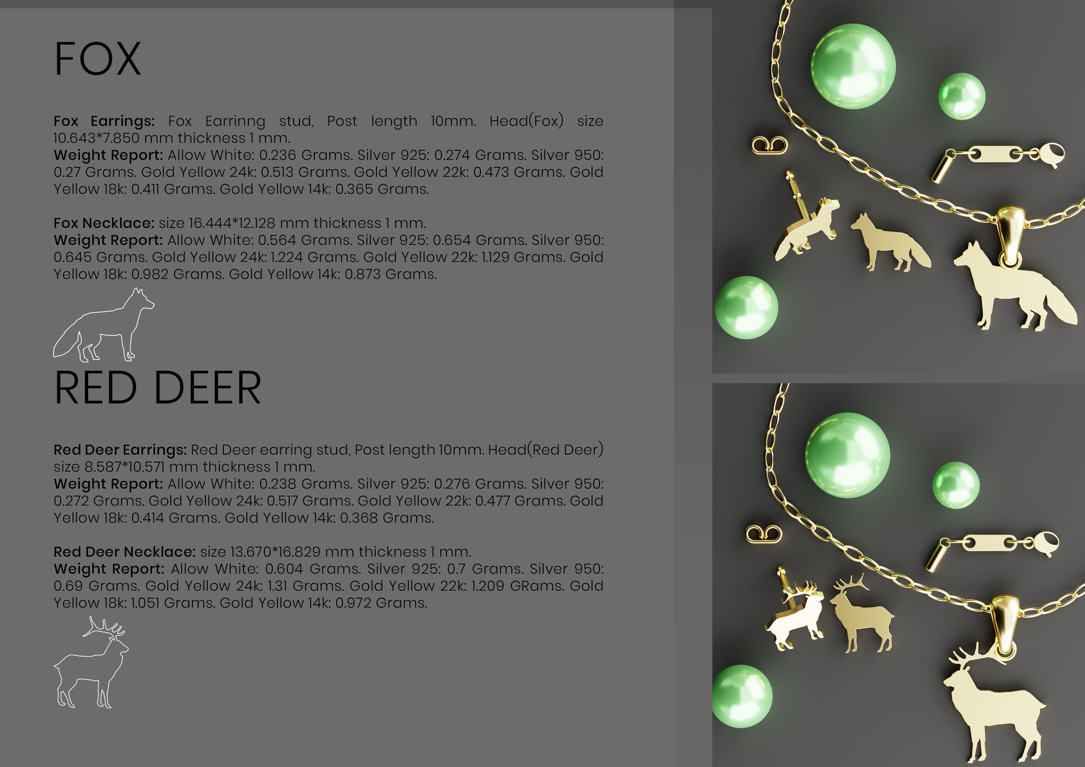 Pak of Animal Earrings Stud 3D print model_1