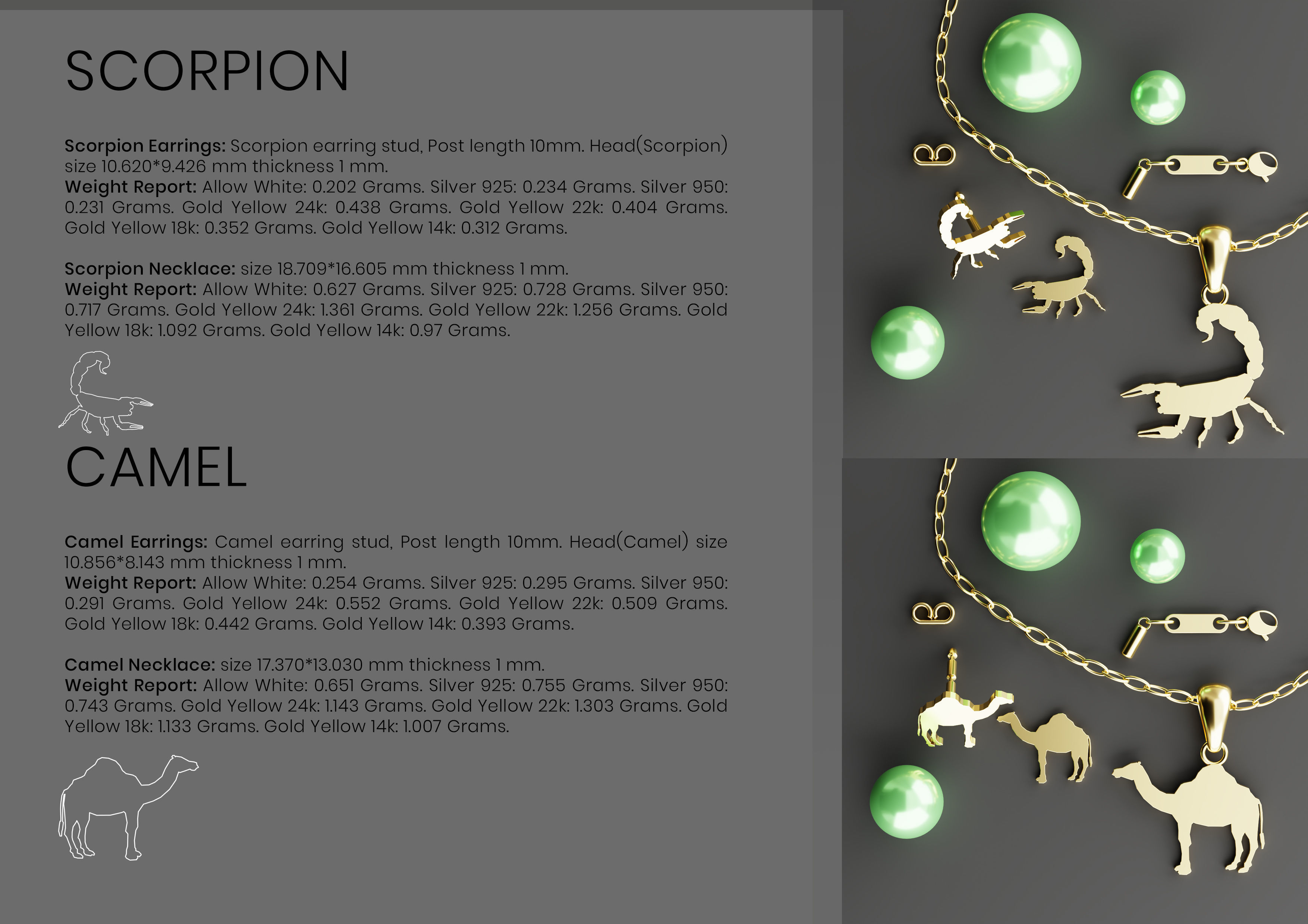 Pak of Animal Earrings Stud 3D print model_6