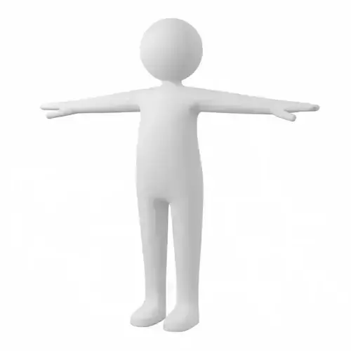 Stickman in T-Pose Low-poly 3D model
