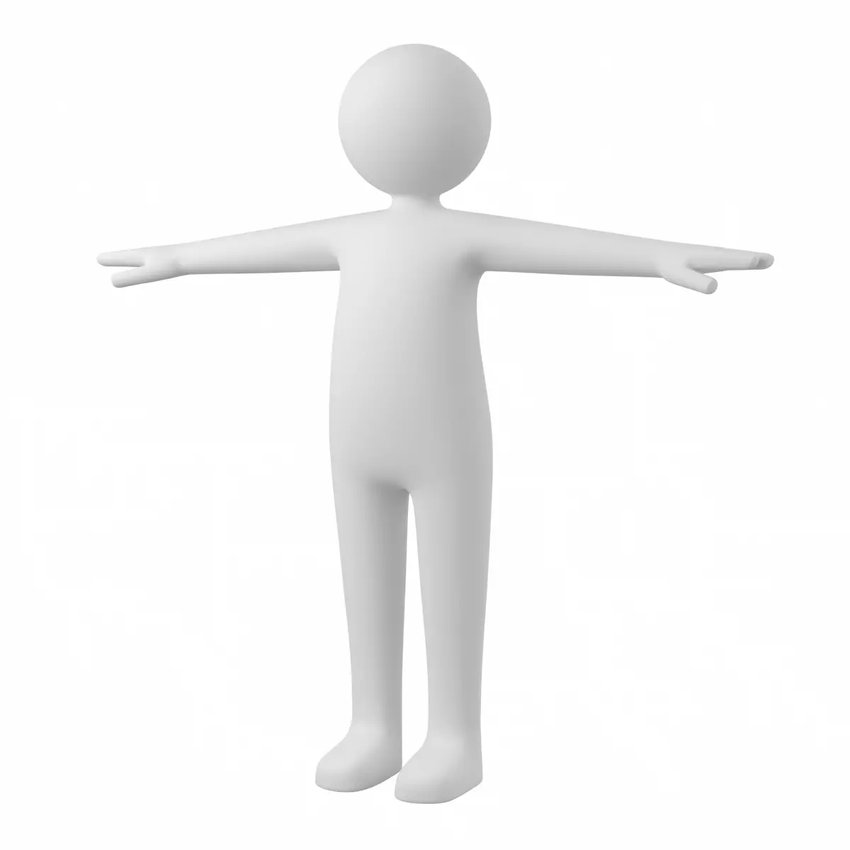Stickman in T-Pose Low-poly 3D model_0