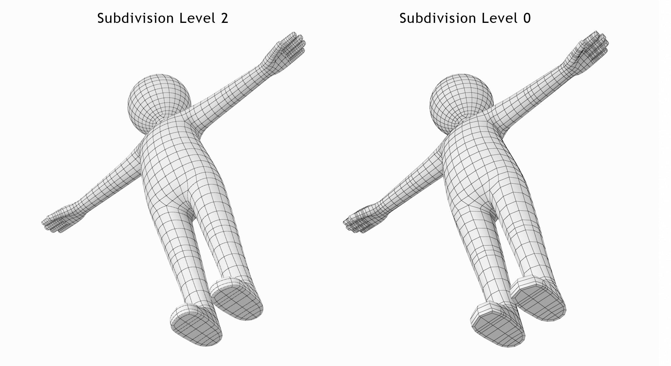 Stickman in T-Pose Low-poly 3D model_7
