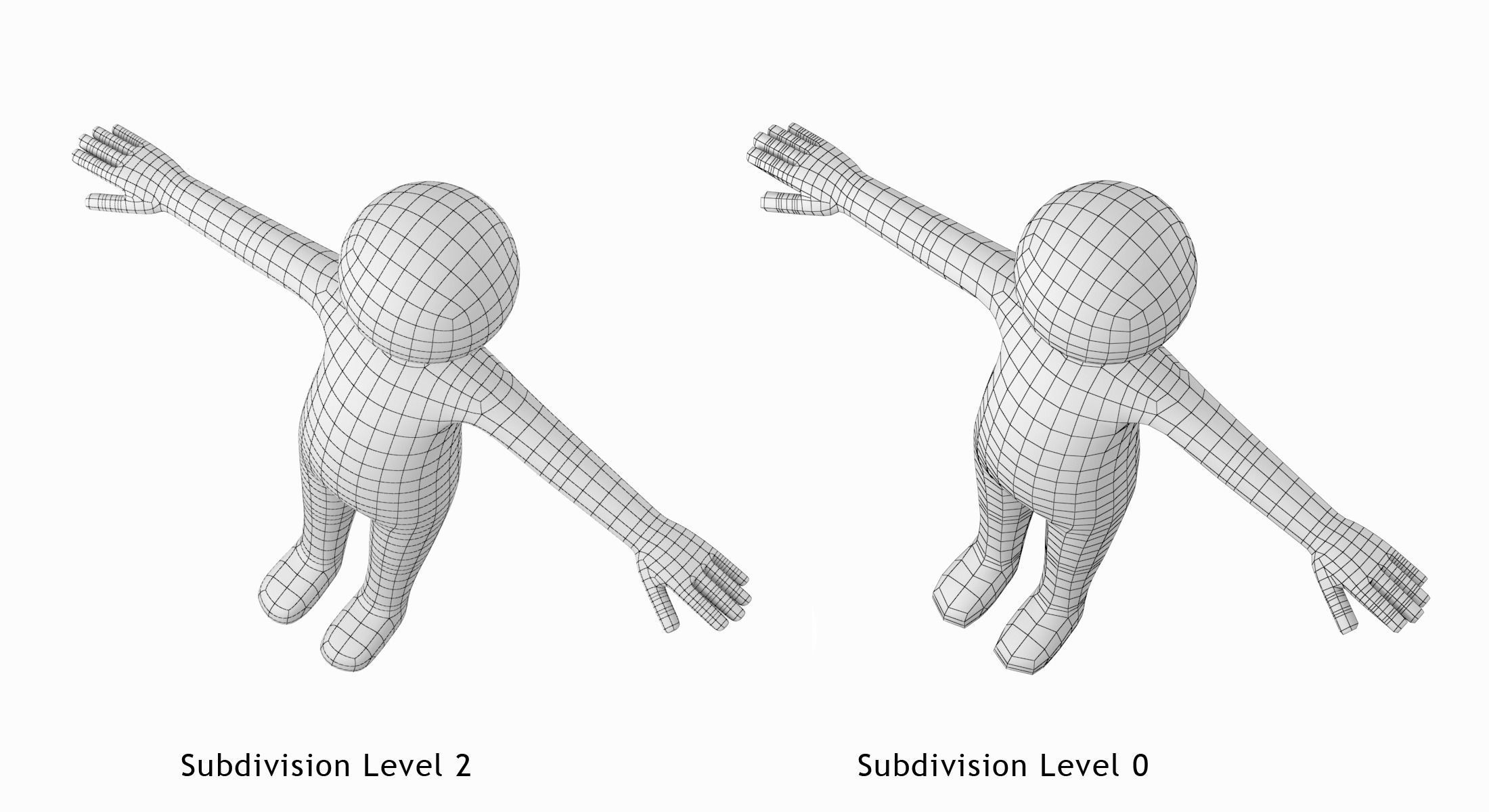 Stickman in T-Pose Low-poly 3D model_5