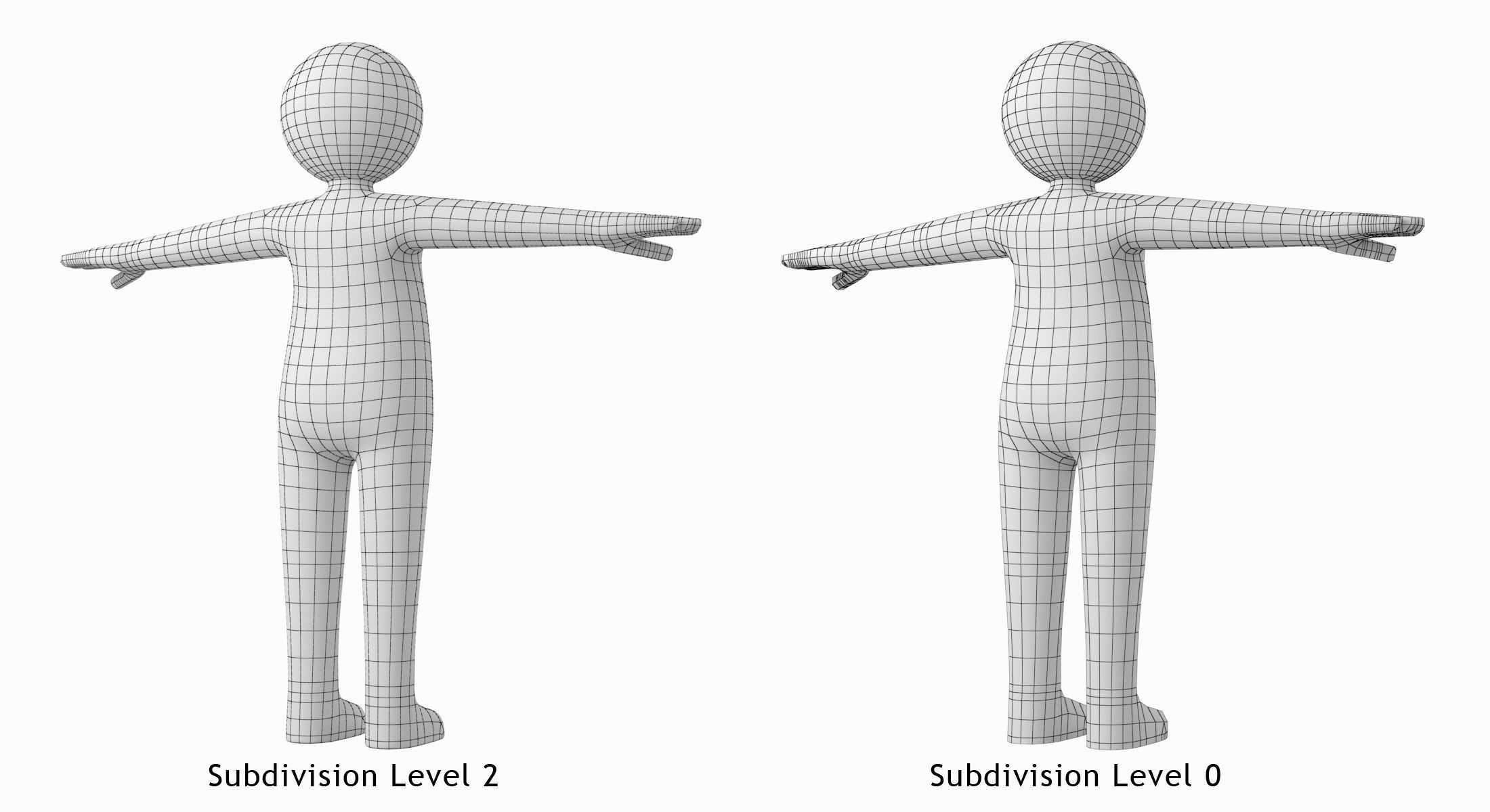 Stickman in T-Pose Low-poly 3D model_9