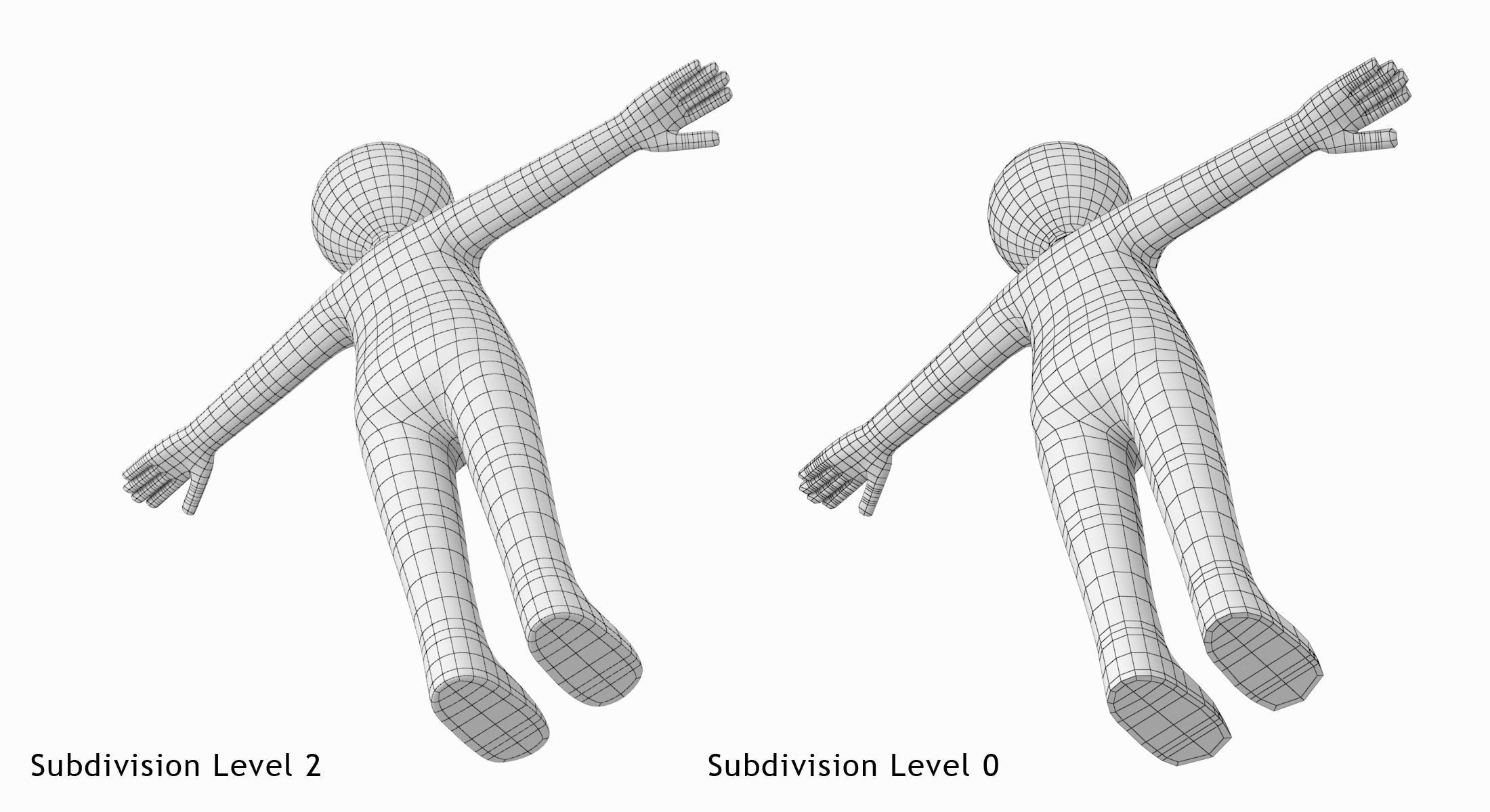 Stickman in T-Pose Low-poly 3D model_11