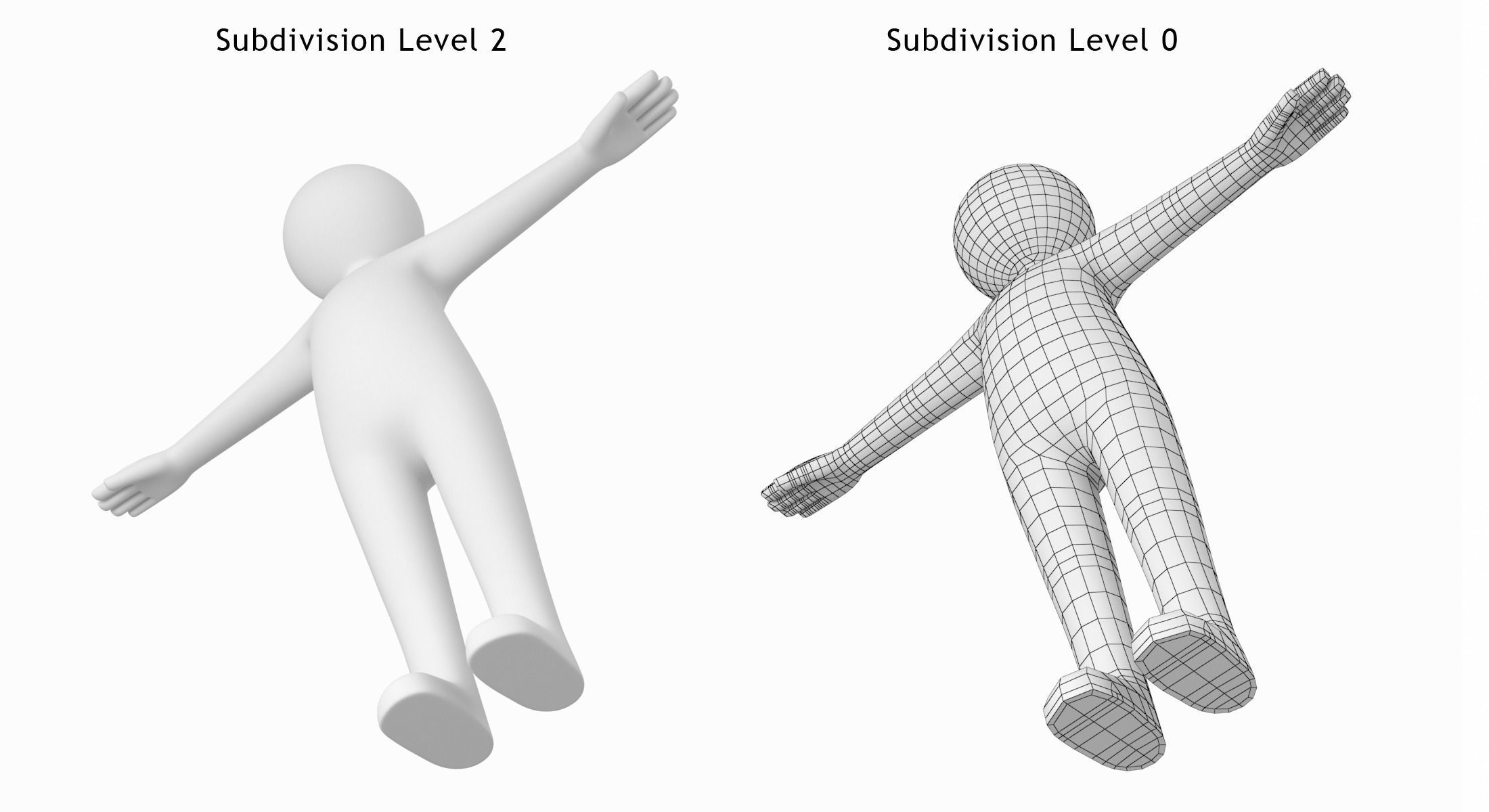Stickman in T-Pose Low-poly 3D model_6
