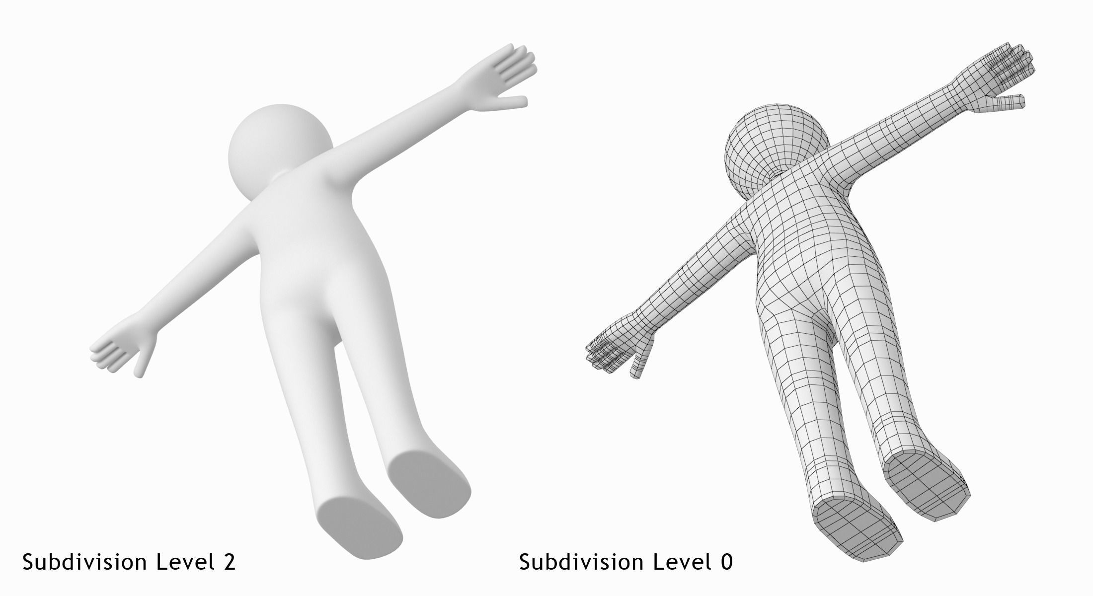 Stickman in T-Pose Low-poly 3D model_10