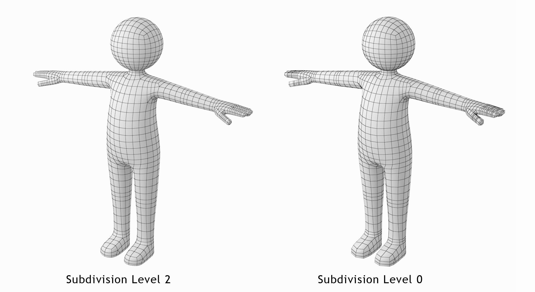 Stickman in T-Pose Low-poly 3D model_3