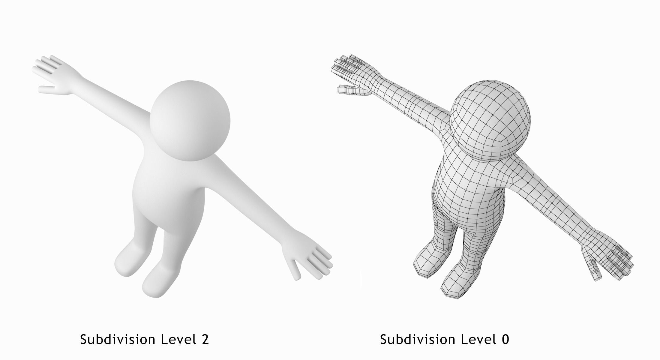 Stickman in T-Pose Low-poly 3D model_4