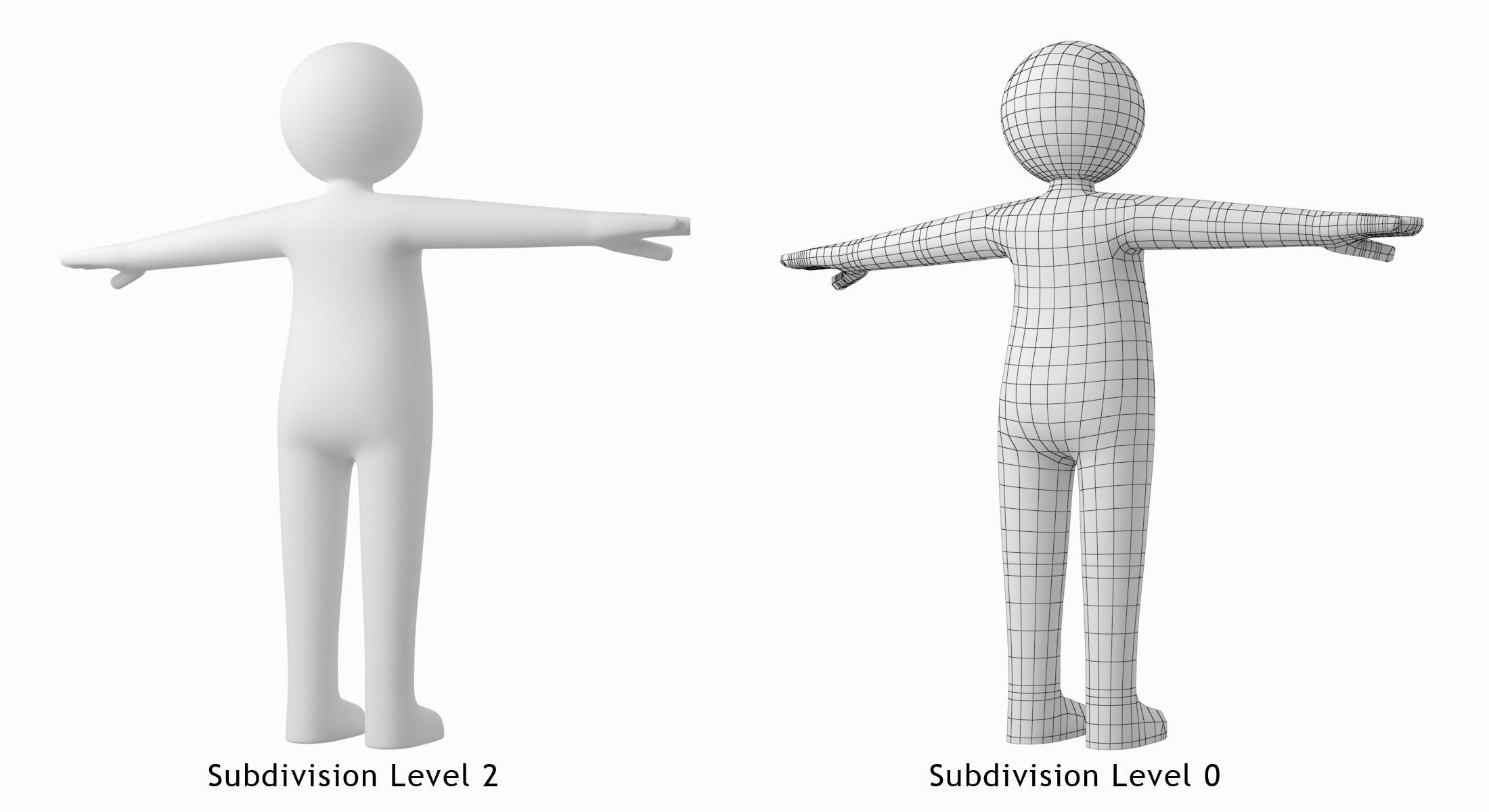Stickman in T-Pose Low-poly 3D model_8