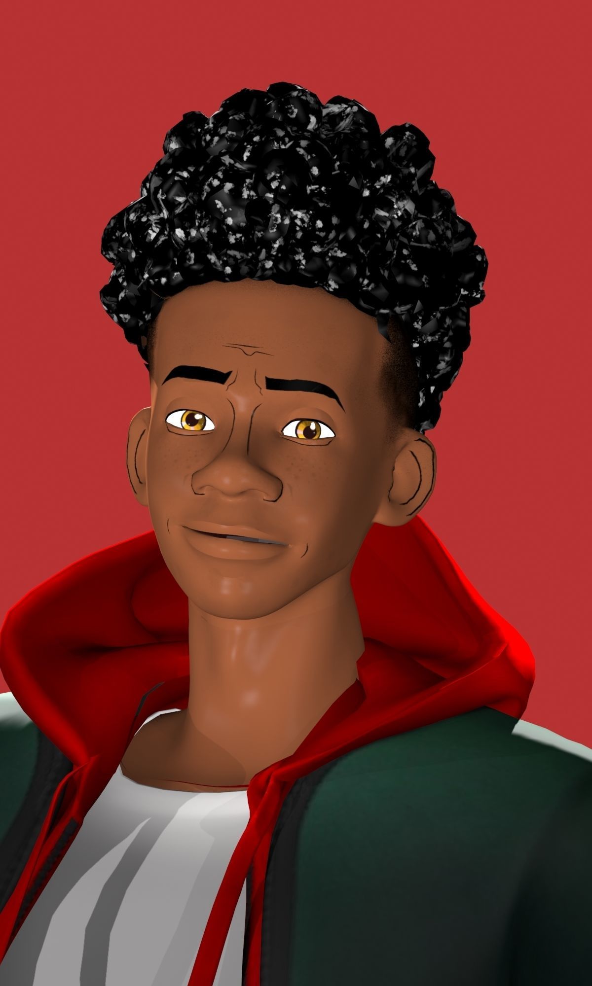 Miles Morales no2 ragged morphed animated Low-poly 3D model_5