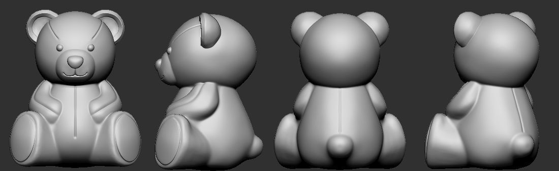 Beautiful teddy bear kit with five units 3D print model_4