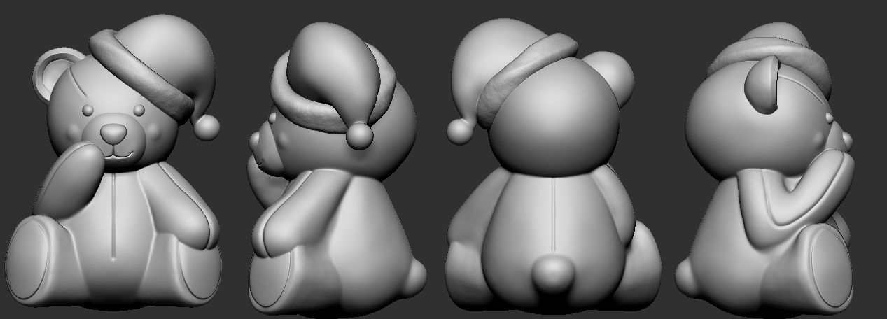 Beautiful teddy bear kit with five units 3D print model_2