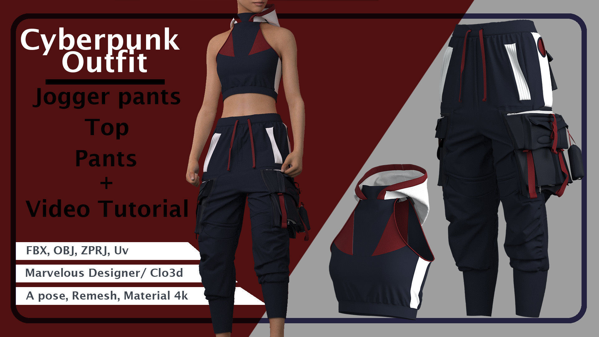 3 Modern Outfits PLUS 3 Video Tutorials 3D model_6