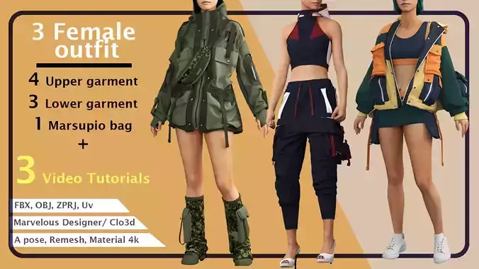 3 Modern Outfits PLUS 3 Video Tutorials