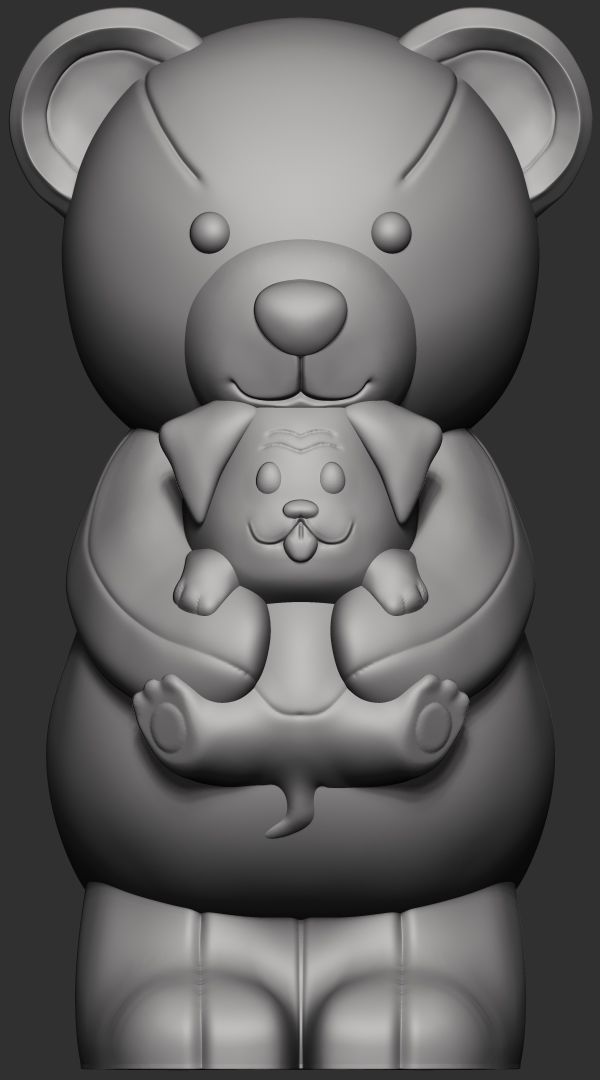 Beautiful teddy bear kit with five units 3D print model_2