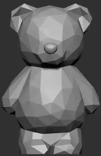 Cute teddy bear to decorate your home low polly 3D print model