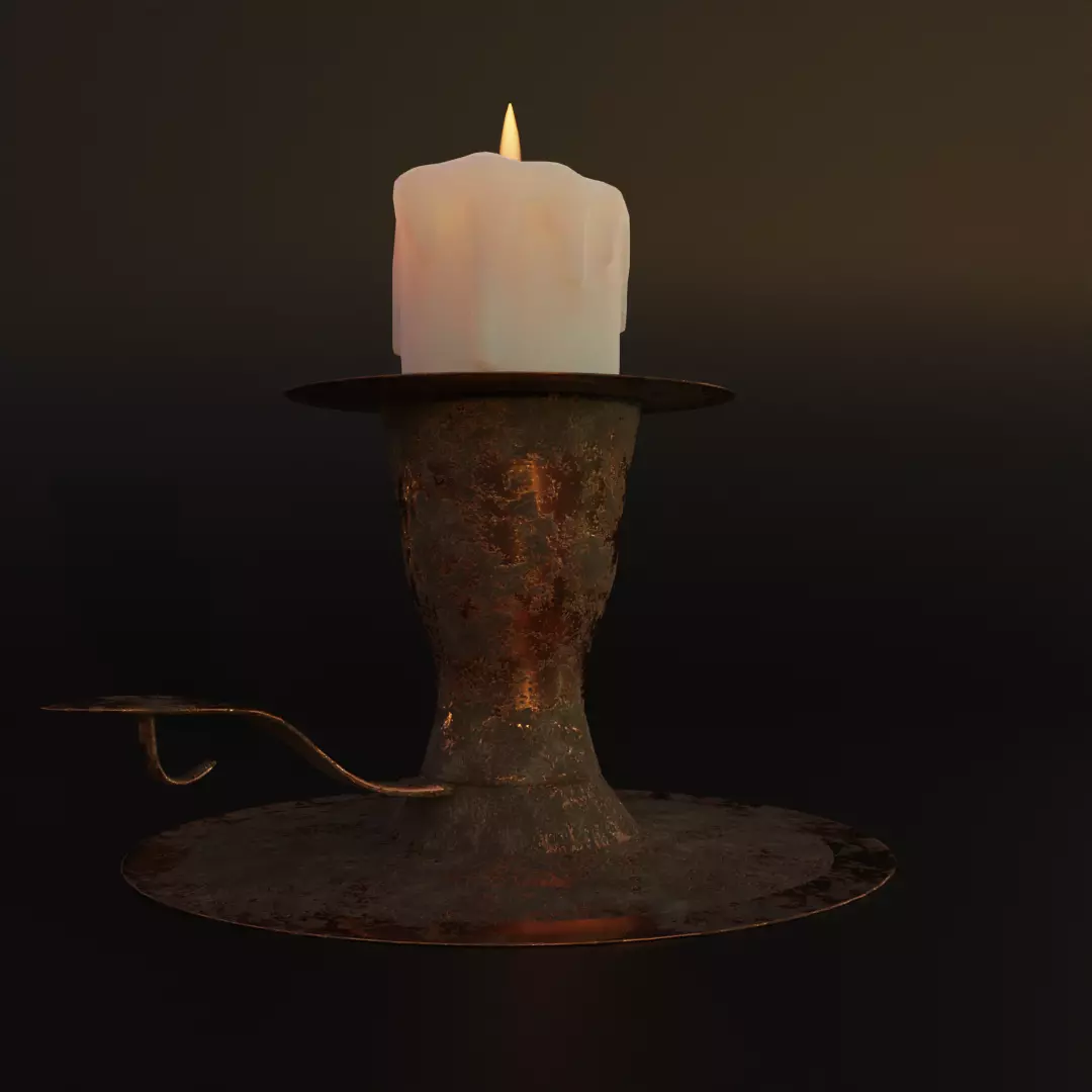 Candle Flame 3D animated Low-poly 3D model