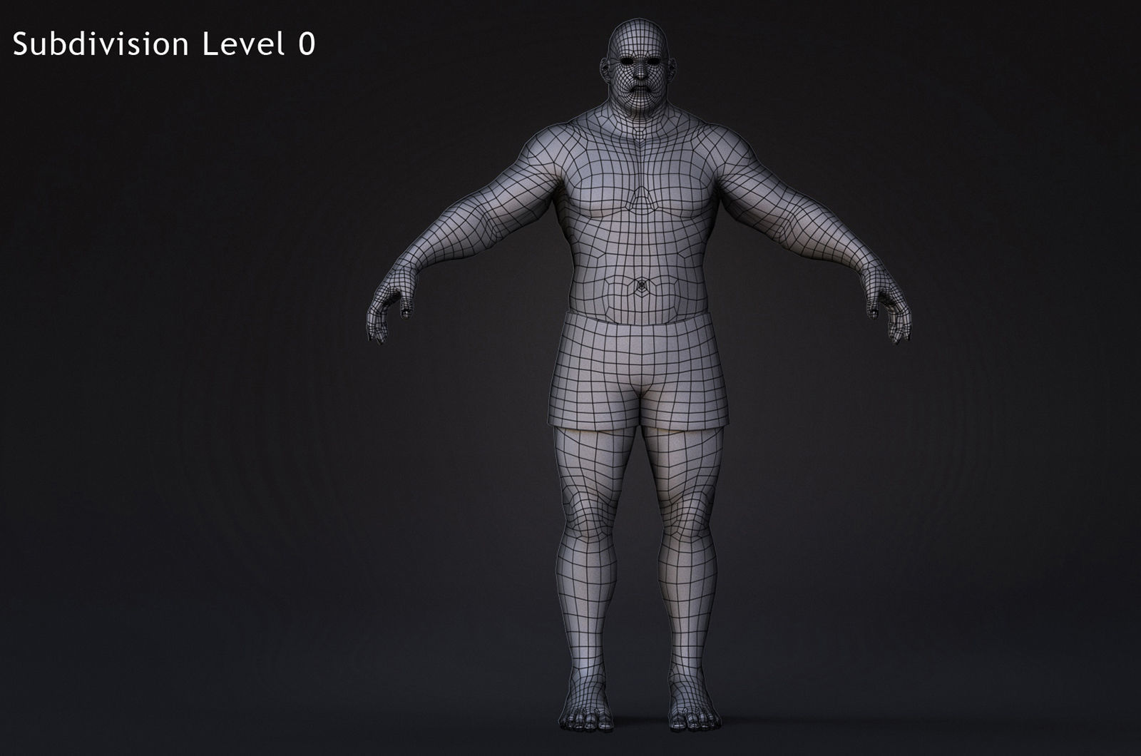 MaleBase Three Rig Pack Low-poly 3D model_27