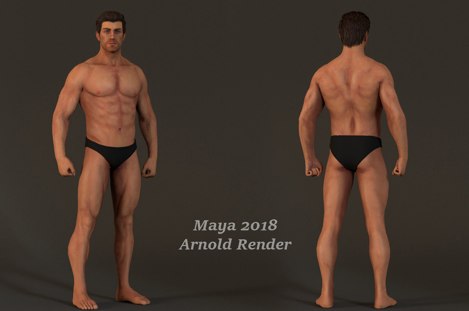 MaleBase Three Rig Pack Low-poly 3D model_6