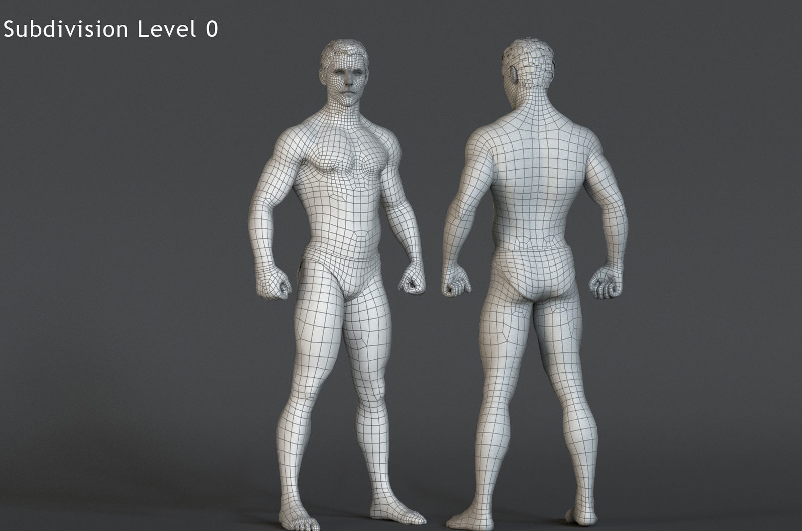 MaleBase Three Rig Pack Low-poly 3D model_29