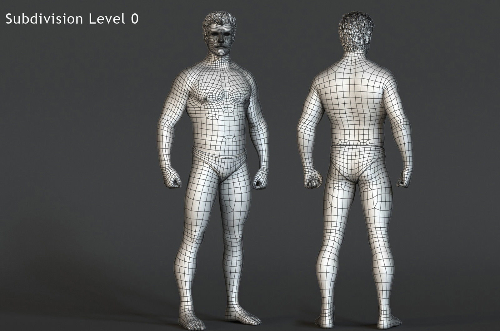 MaleBase Three Rig Pack Low-poly 3D model_28