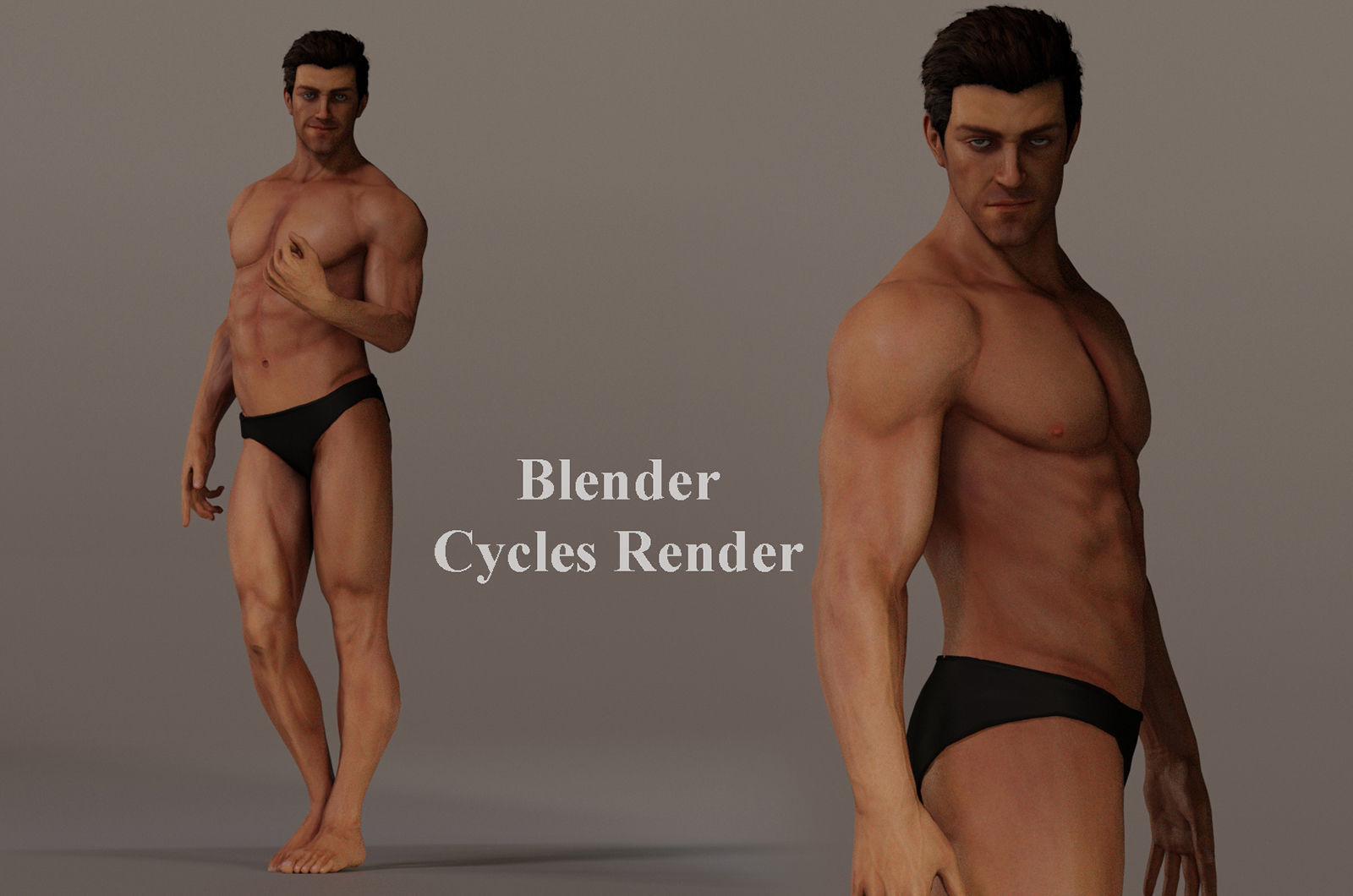 MaleBase Three Rig Pack Low-poly 3D model_14