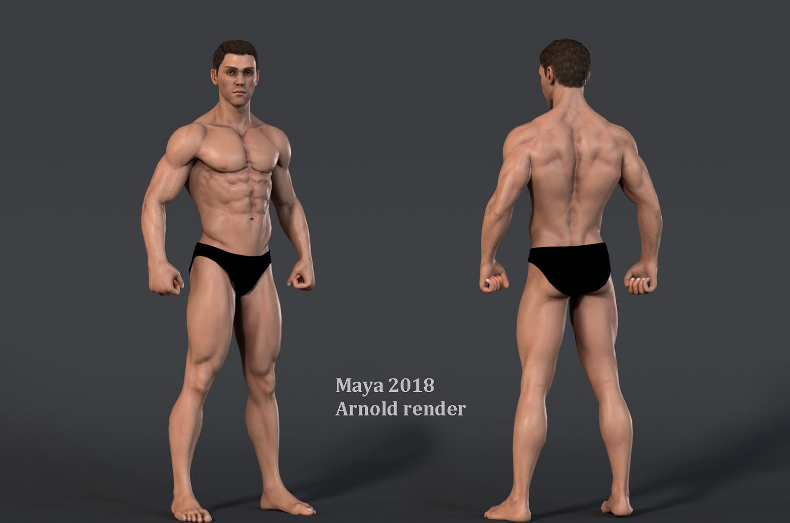 MaleBase Three Rig Pack Low-poly 3D model_9