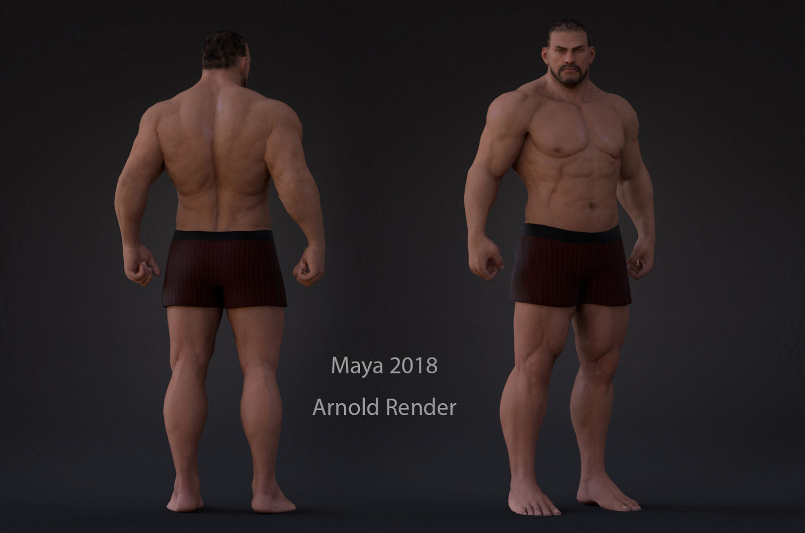 MaleBase Three Rig Pack Low-poly 3D model_8