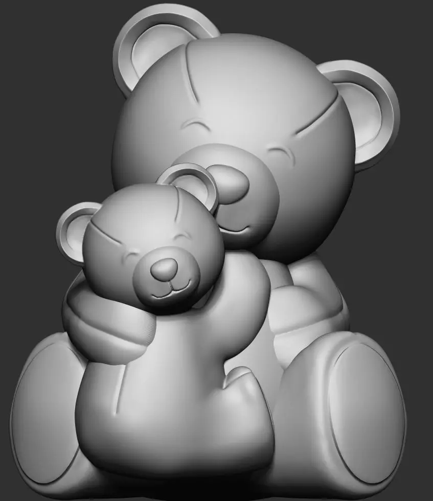 TEDDY BEAR WITH CUB FOR DECORATION 3D print model