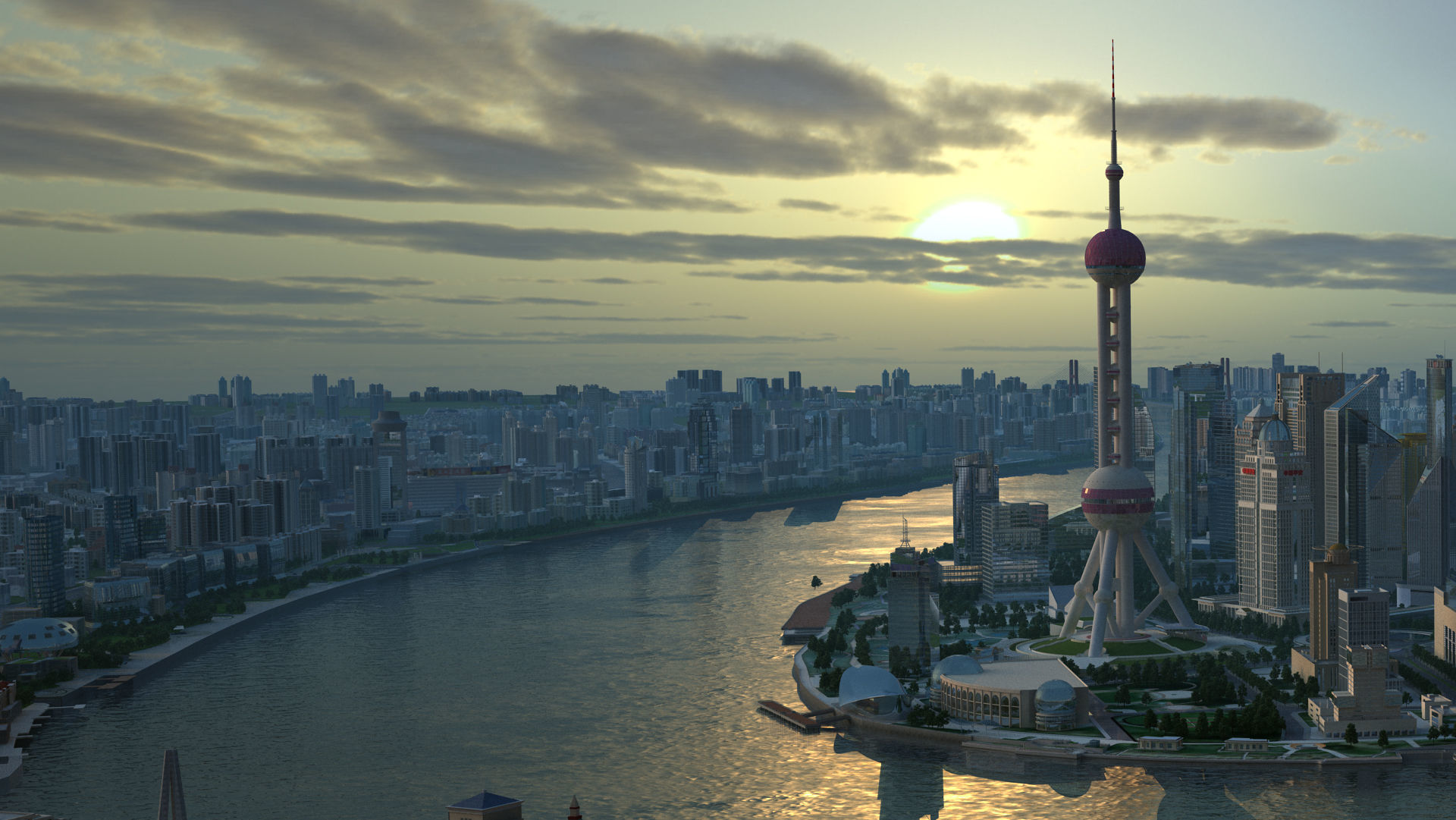 Shanghai City China 3D model_3