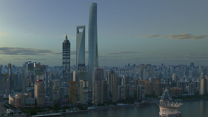 Shanghai City China 3D model 5