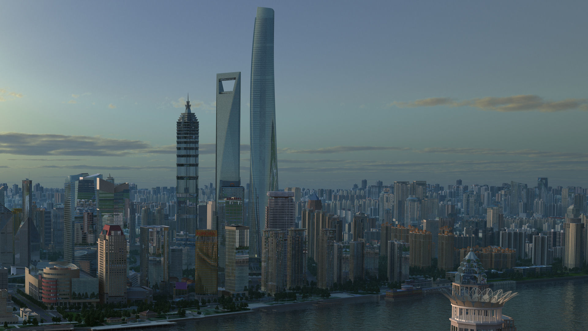 Shanghai City China 3D model_4