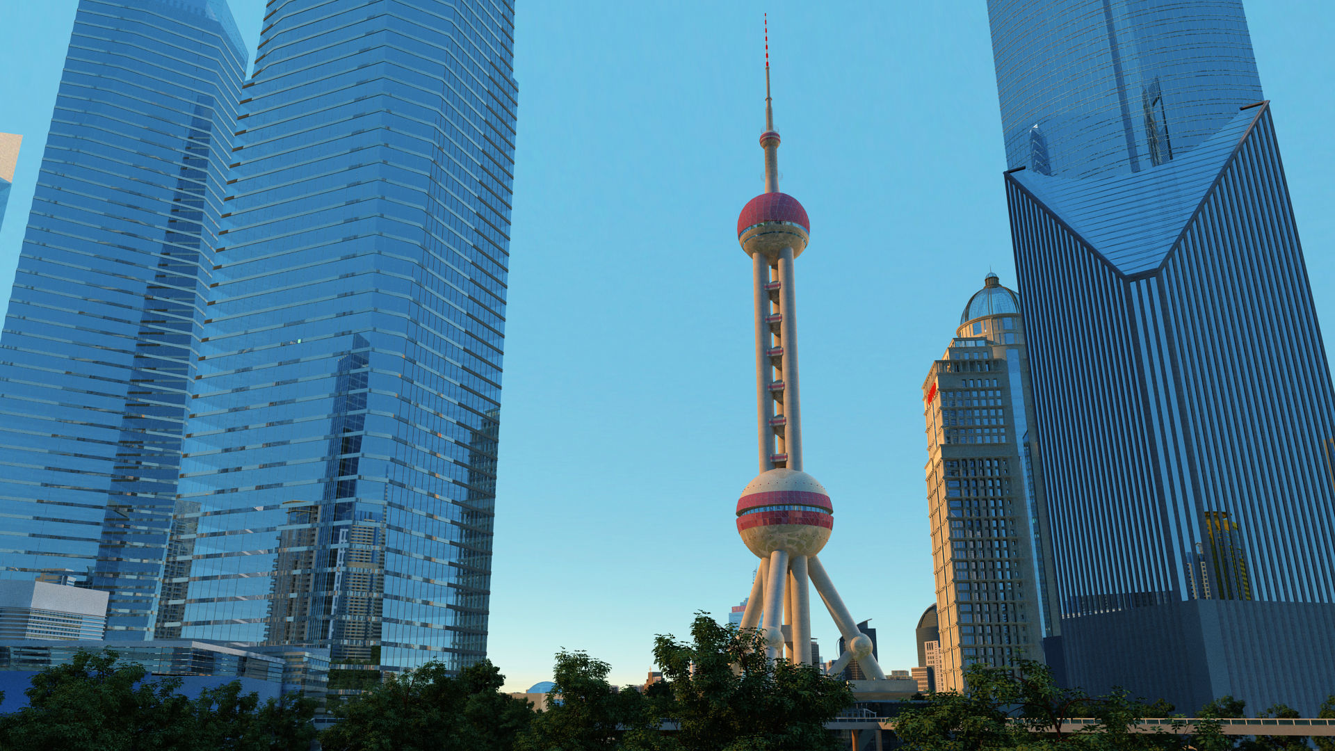 Shanghai City China 3D model_10